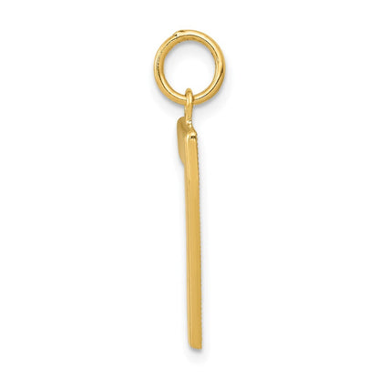 14k Yellow Gold Large Polished Number 7 Charm Pendant for Women