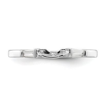 Sterling Silver Rhodium-plated CZ Two Piece Wedding Set Rings Size 8