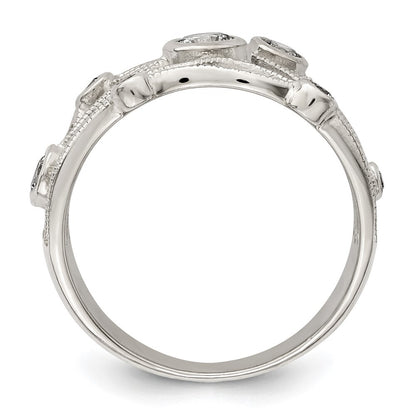 Sterling Silver Fancy Cubic Zirconia Ring Size 7