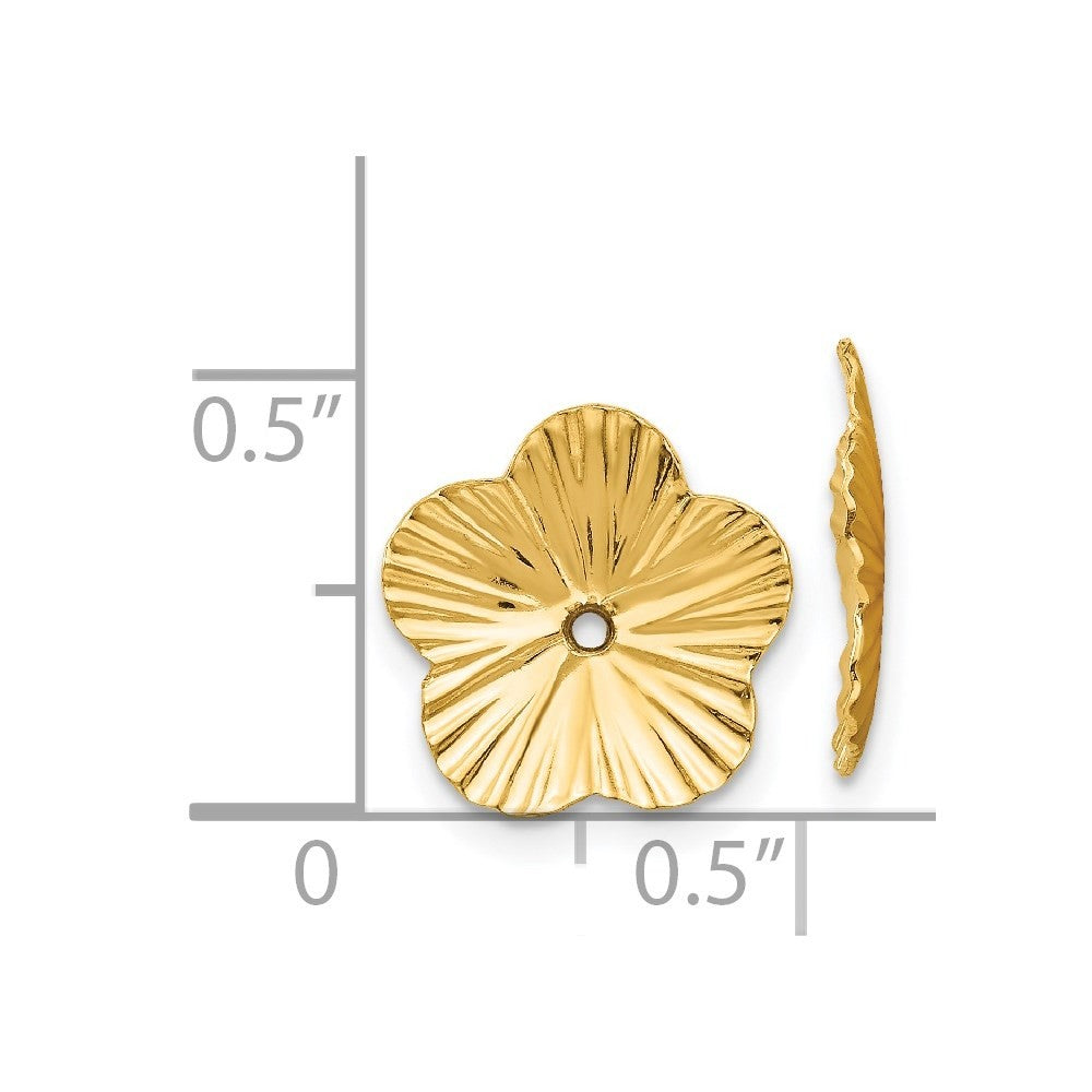 14k Yellow Gold Polished Fancy Earring Jackets