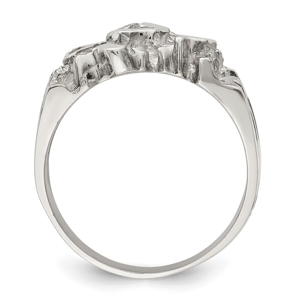 Sterling Silver Men's Nugget Ring Size 9