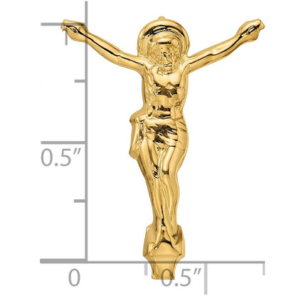14k Yellow Gold Polished Solid Risen Christ Chain Slide