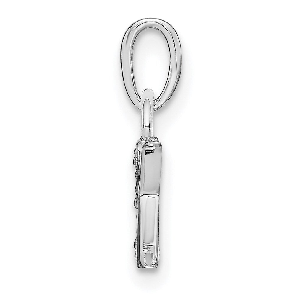 14k White Gold Rhodium-plated Diamond Letter K Initial Pendant for Women