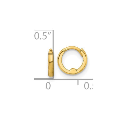 14k Yellow Gold Polished 1.45x7.5mm Hinged Huggie Hoop Earrings Gift for Women