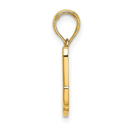 14k Yellow Gold Script Letter M Initial Pendant