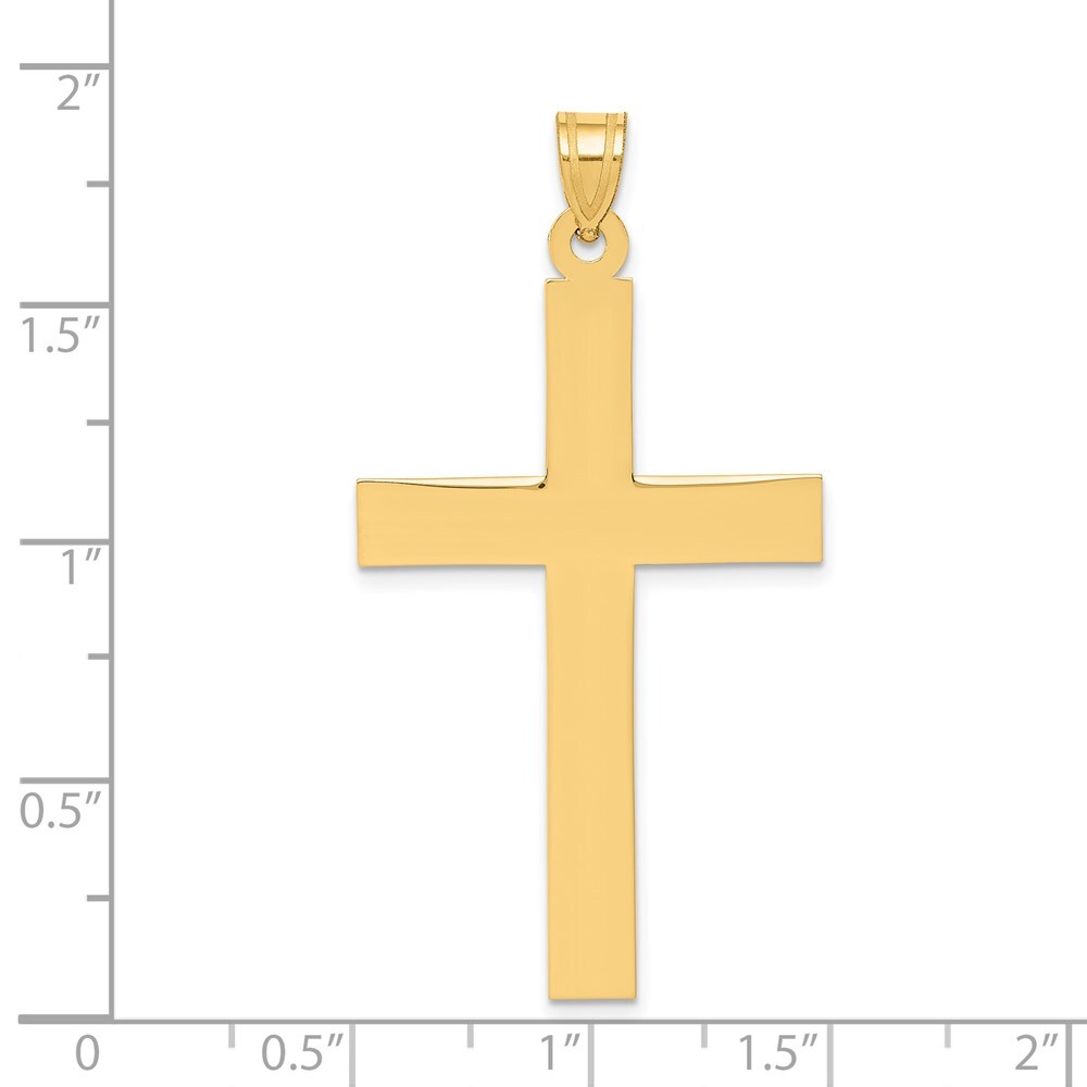 14k Yellow Gold Sandblasted Cross Pendant for Women
