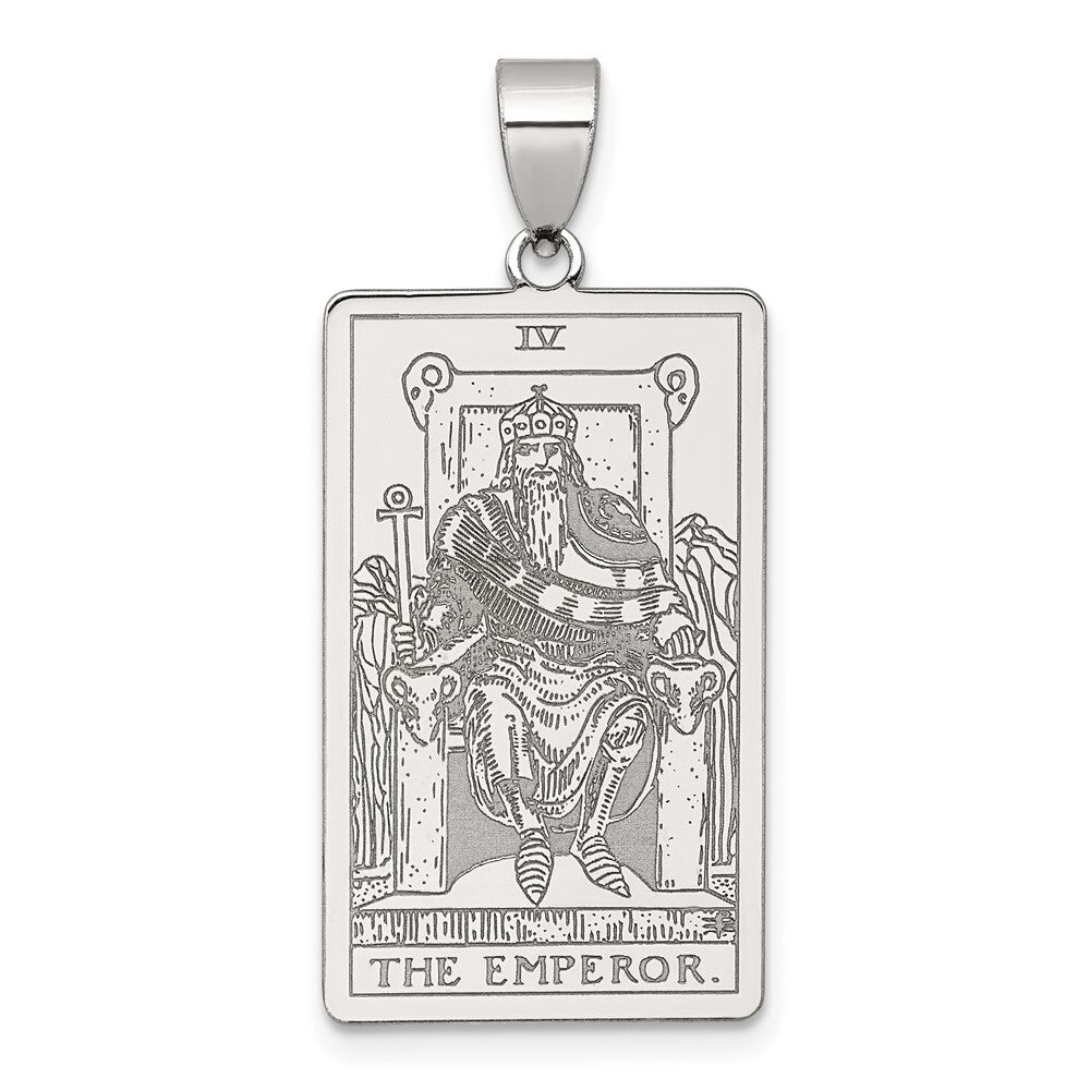 Sterling Silver The Emperor Tarot Card Pendant