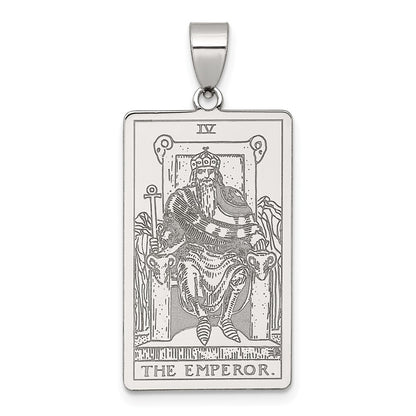 Sterling Silver The Emperor Tarot Card Pendant