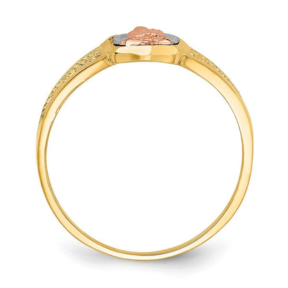14K Two-tone Gold White Rhodium Lady of Guadalupe Ring