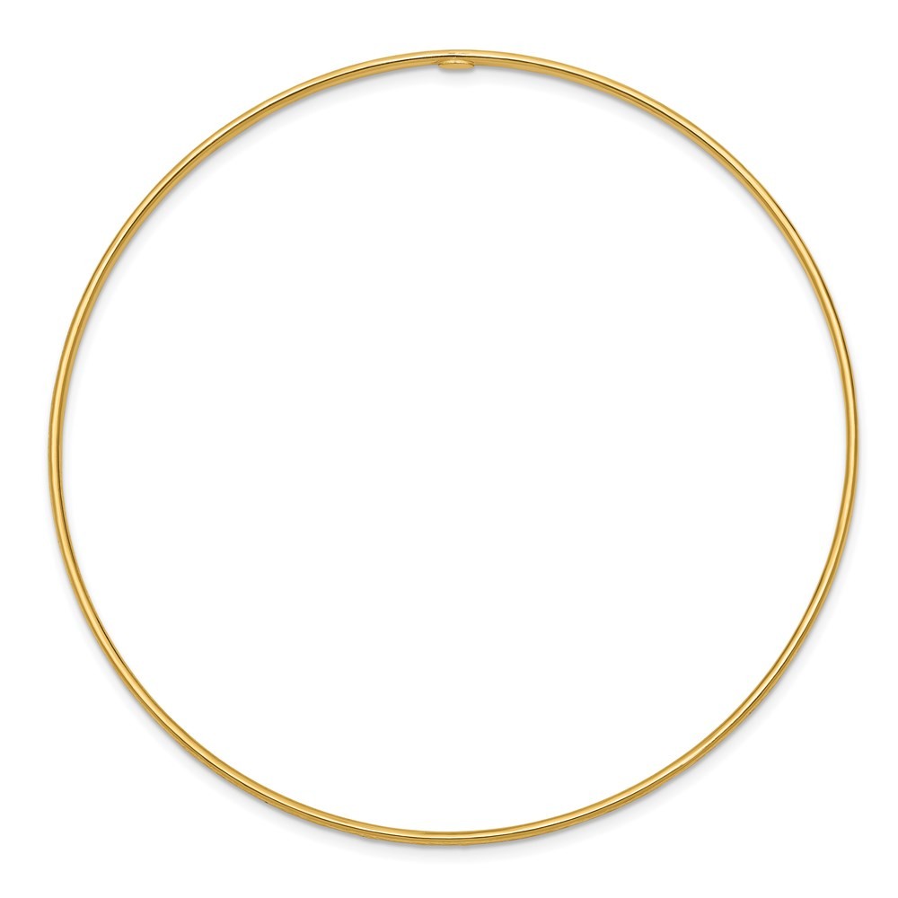 14k Yellow Gold Polished Diamond-Cut 1.50mm Slip-on Round Bangle Bracelet