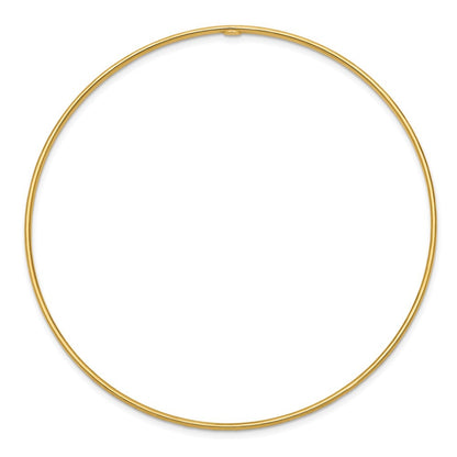 14k Yellow Gold Polished Diamond-Cut 1.50mm Slip-on Round Bangle Bracelet
