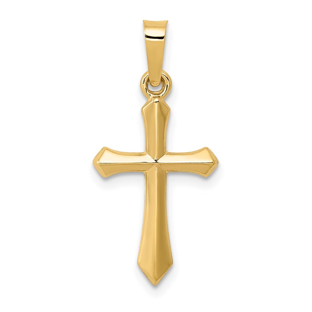 14k Yellow Gold Polished Cross Pendant for Women