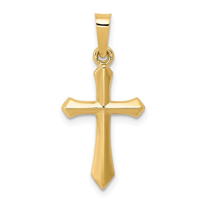 14k Yellow Gold Polished Cross Pendant for Women