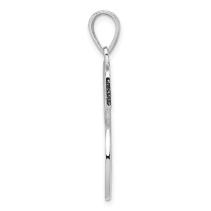 Sterling Silver Rhodium-plated Letter S Initial Pendant