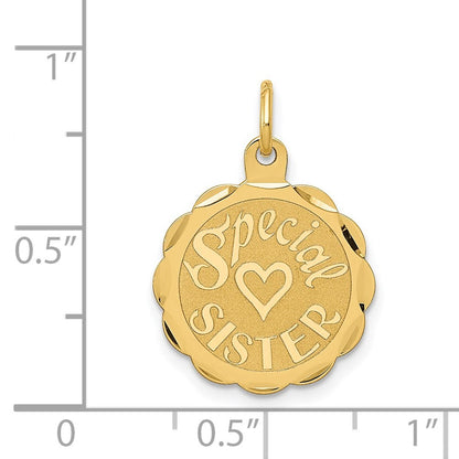 14k Yellow Gold SPECIAL SISTER Charm