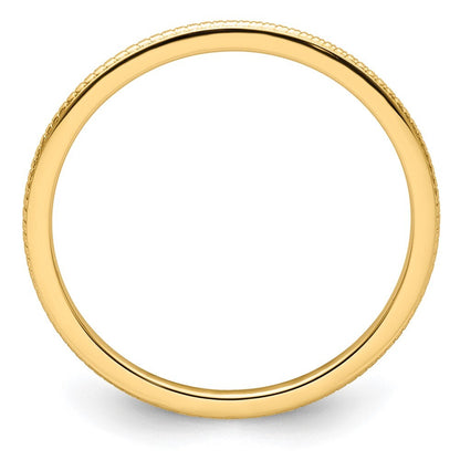 14K Yellow Gold Yellow Gold 1.2mm Beaded Stackable Band Size 8