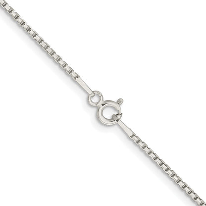 Sterling Silver Rhodium-plated 1.3mm Diamond-cut Round Box Chain