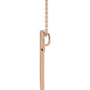 14k Rose Gold 17.4x11.1 mm Cross Pendant Necklace 18"