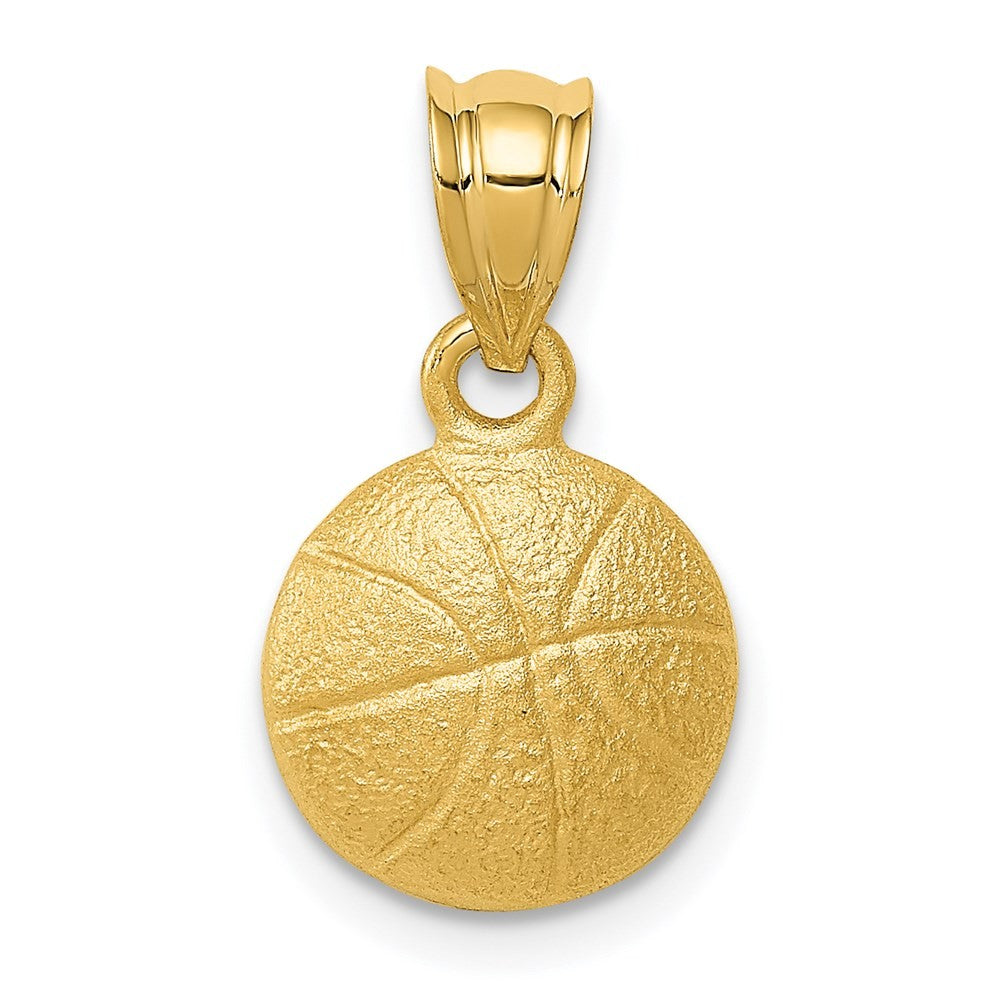 14k Yellow Gold Basketball Charm