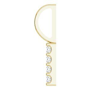 14k Yellow Gold .07 CTW Natural Diamond Vertical Bar Charm Pendant