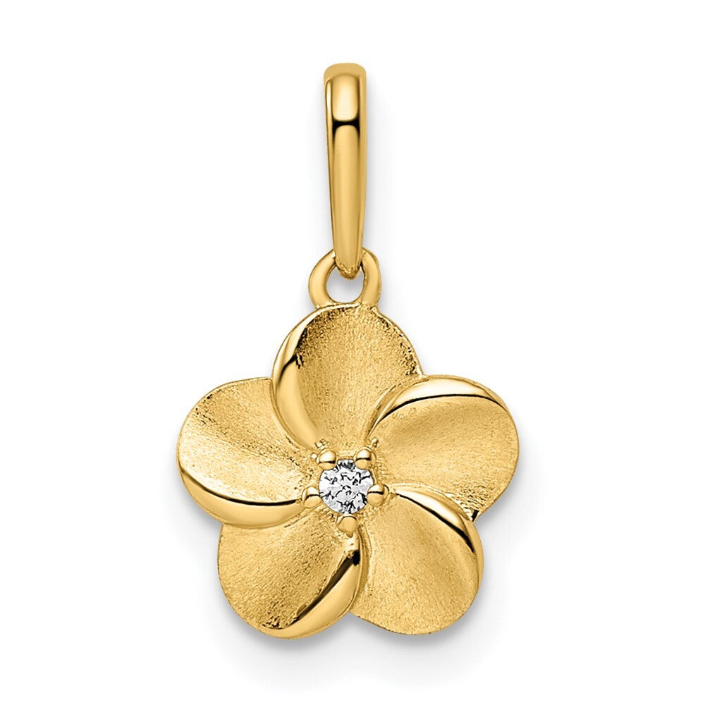 14k Yellow Gold Flower Pendant for Women
