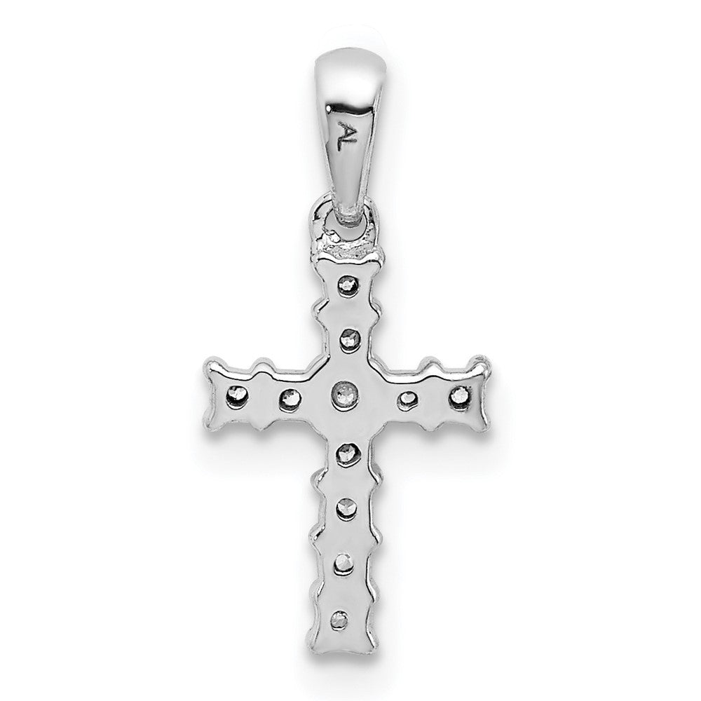 14k White Gold 1/20ct. Diamond Latin Cross Pendant