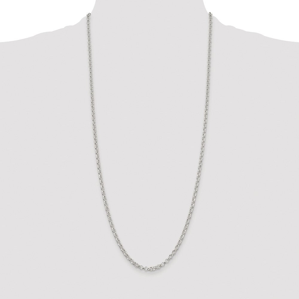 Sterling Silver Rhodium-plated 3.5mm Rolo Chain