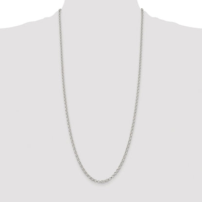 Sterling Silver Rhodium-plated 3.5mm Rolo Chain