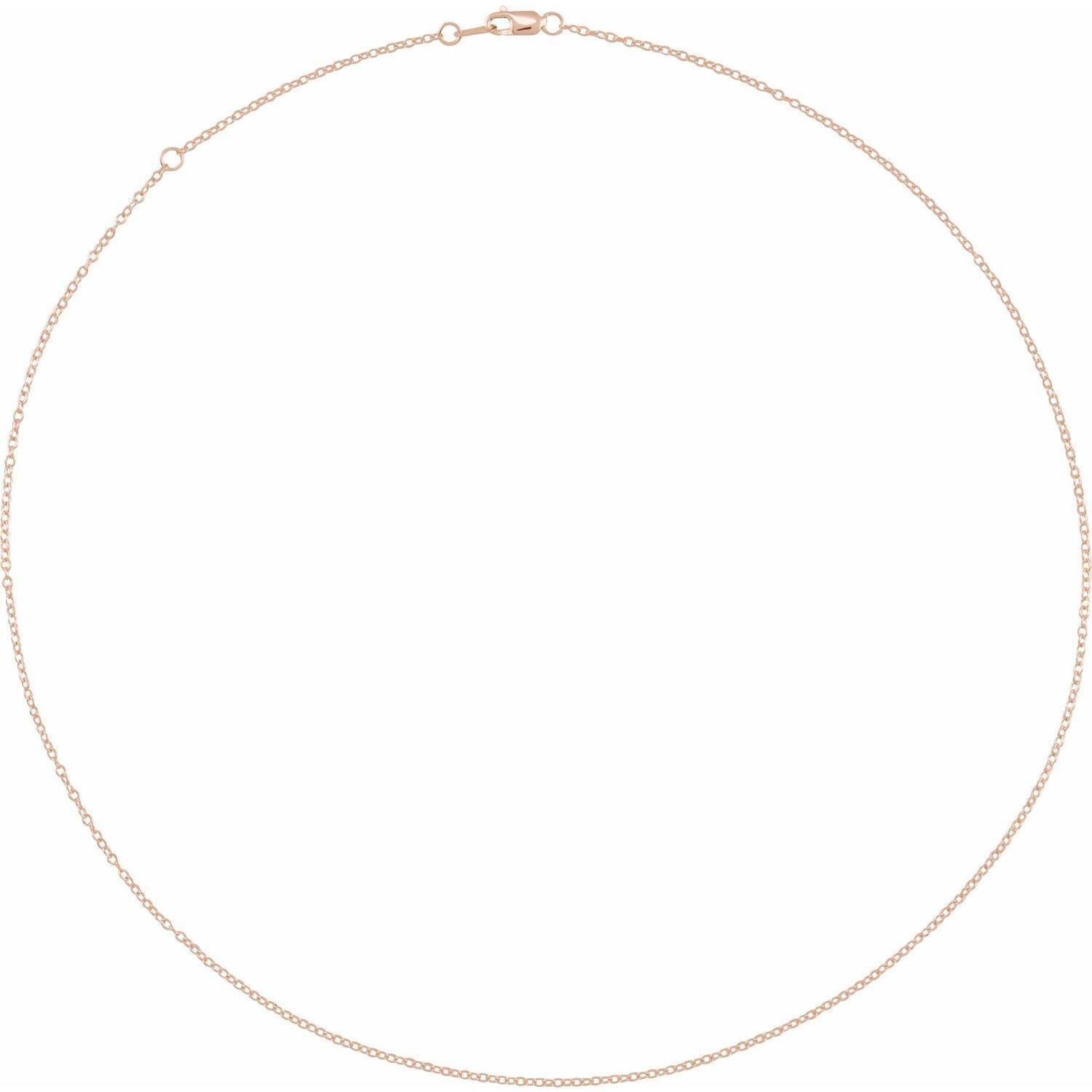 14k Rose Gold 1.3 mm Adjustable Cable 16-18" Chain Necklace Fine Gift for Women