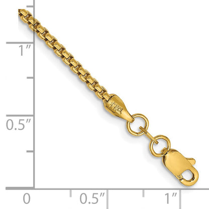 14k Yellow Gold 7 inch 1.75mm Semi-Solid Round Box Bracelet