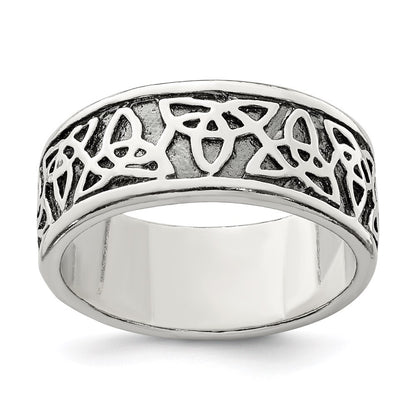 Sterling Silver Antiqued Celtic Knot Ring Size 9