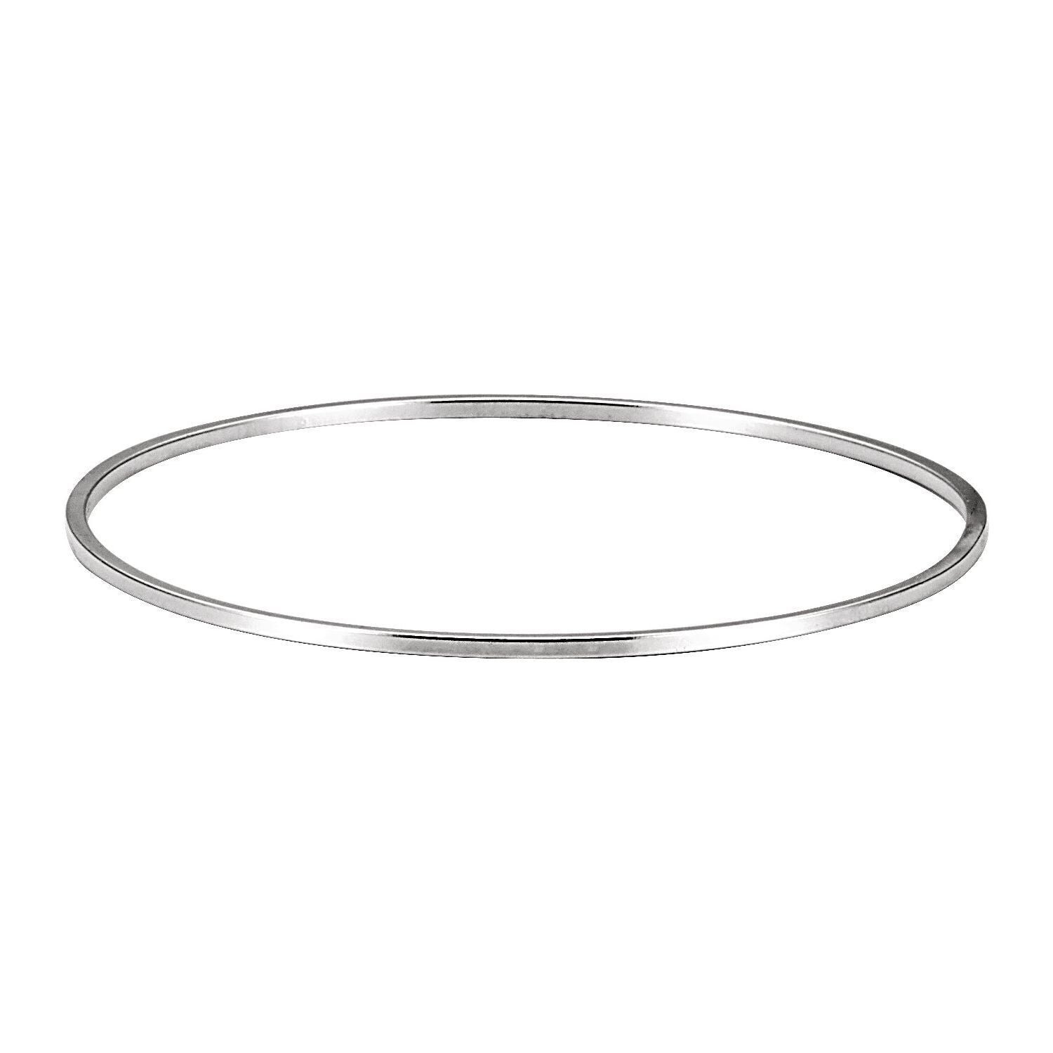 Sterling Silver 1.8 mm Bangle 7 3/4" Bracelet Gift for Women