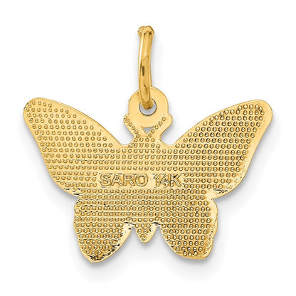 14k Yellow Gold Butterfly Charm Pendant