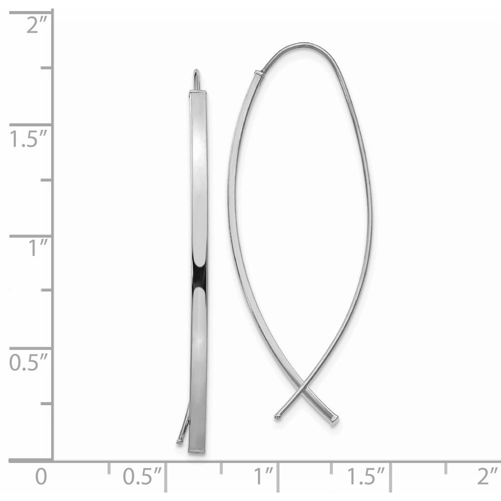 14k White Gold 1.75mm Square Tube Wire Threader Earrings