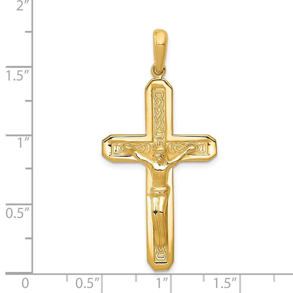 14k Yellow Gold Polished Crucifix Pendant