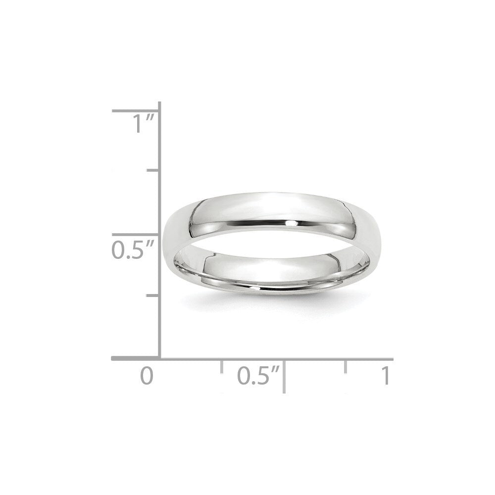 14k White Gold 4mm Lightweight Comfort Fit Wedding Band Size 6