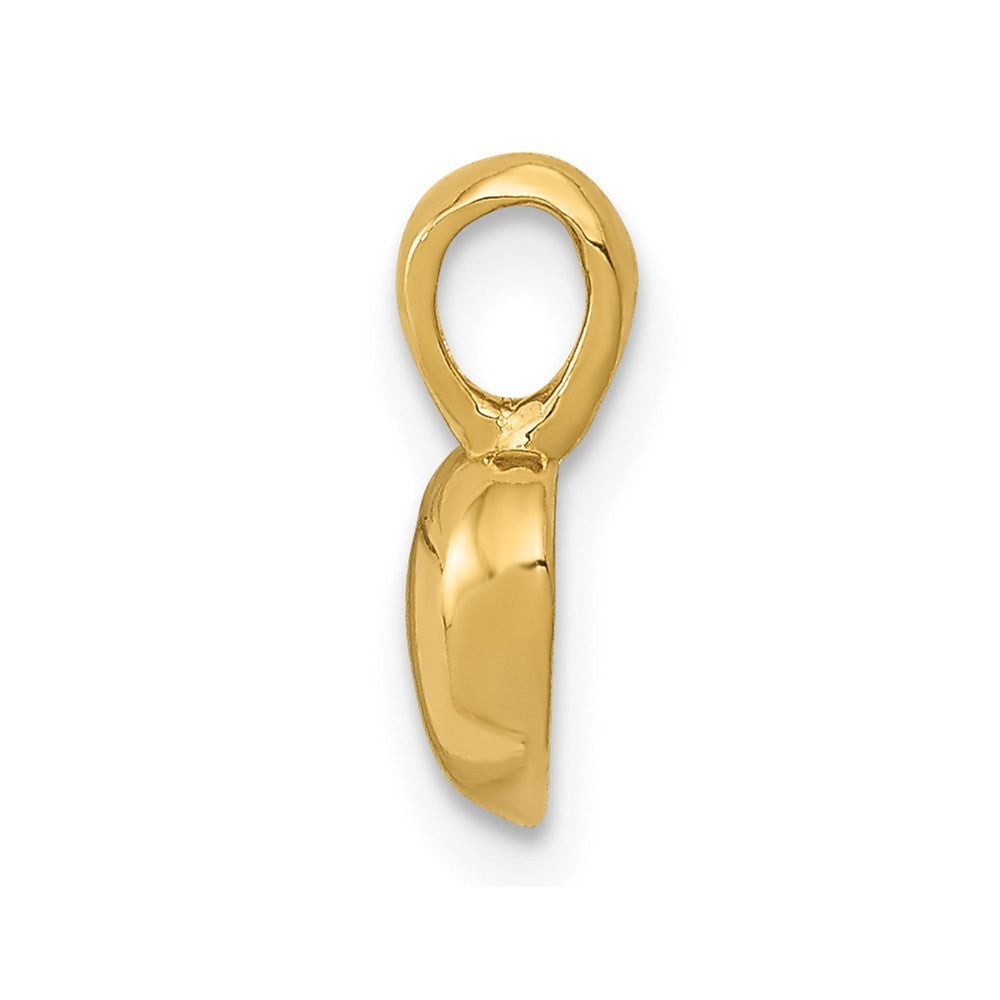 14k Yellow Gold Polished Domed Concave Back Heart Charm