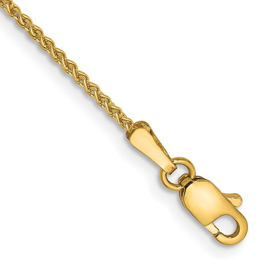 14k Yellow Gold 10 inch 1.25mm Spiga with Lobster Clasp Anklet