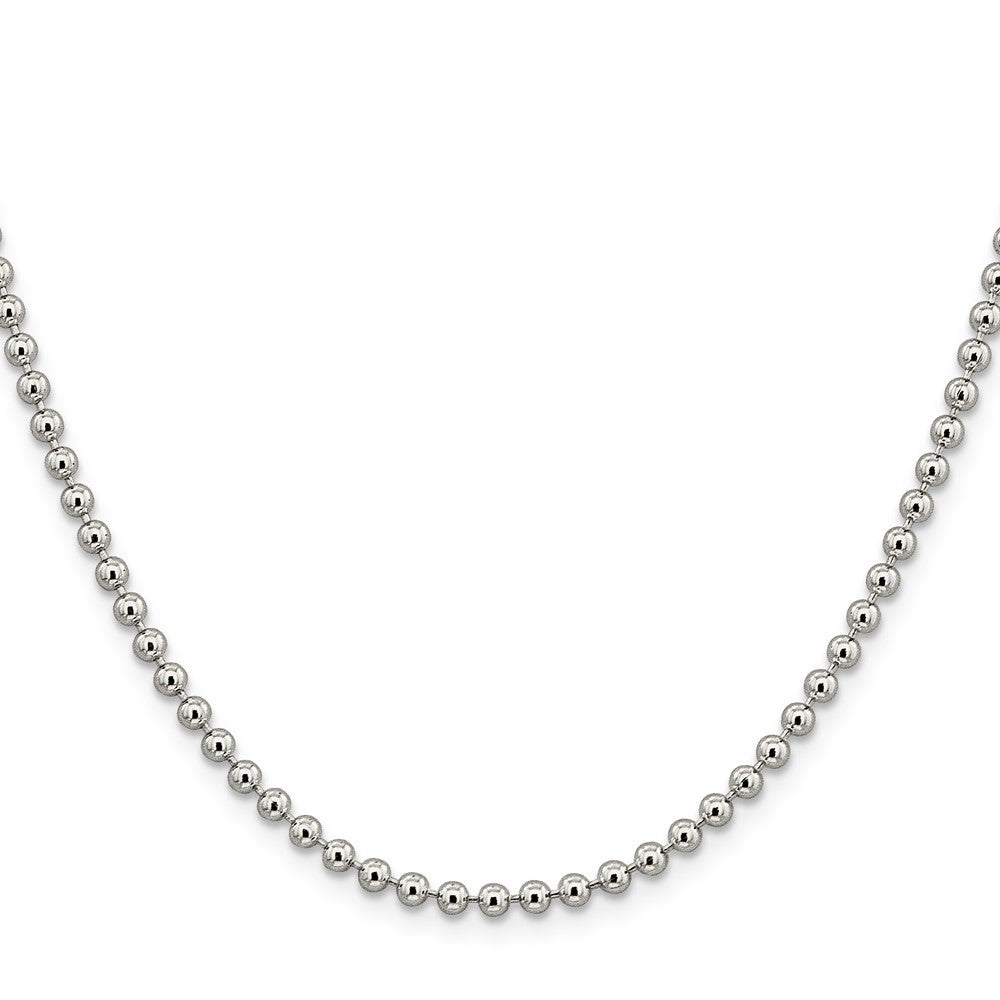 Sterling Silver 3mm Beaded Chain Necklace