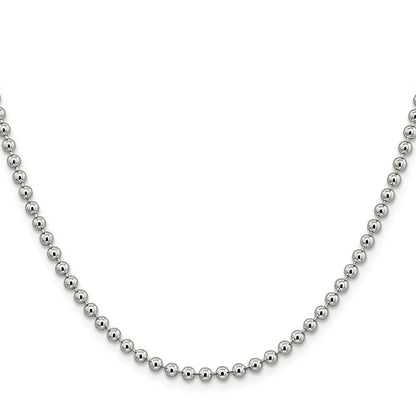 Sterling Silver 3mm Beaded Chain Necklace