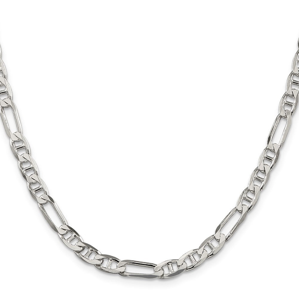Sterling Silver 5.5mm Figaro Anchor Chain Necklace