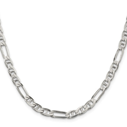 Sterling Silver 5.5mm Figaro Anchor Chain Necklace