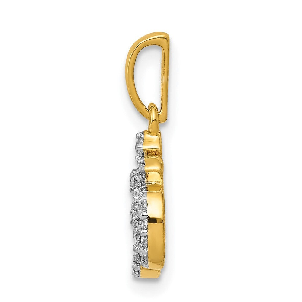 14k Yellow Gold 1/6ct. Diamond Om Pendant for Women