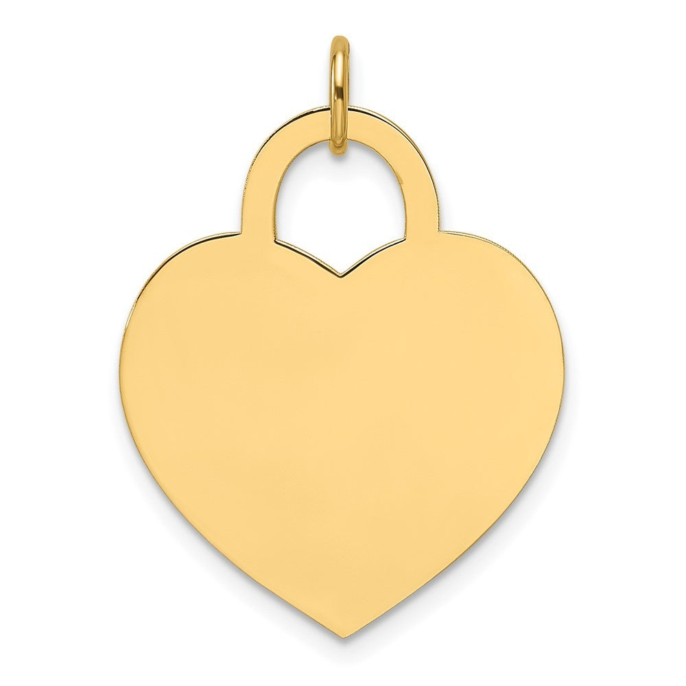 14k Yellow Gold Large Engravable Heart Charm