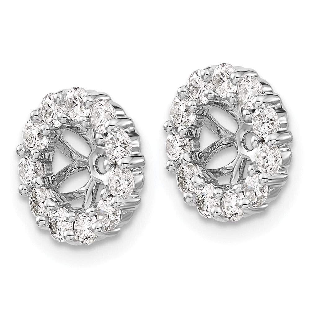 14k White Gold Diamond Earring Jackets