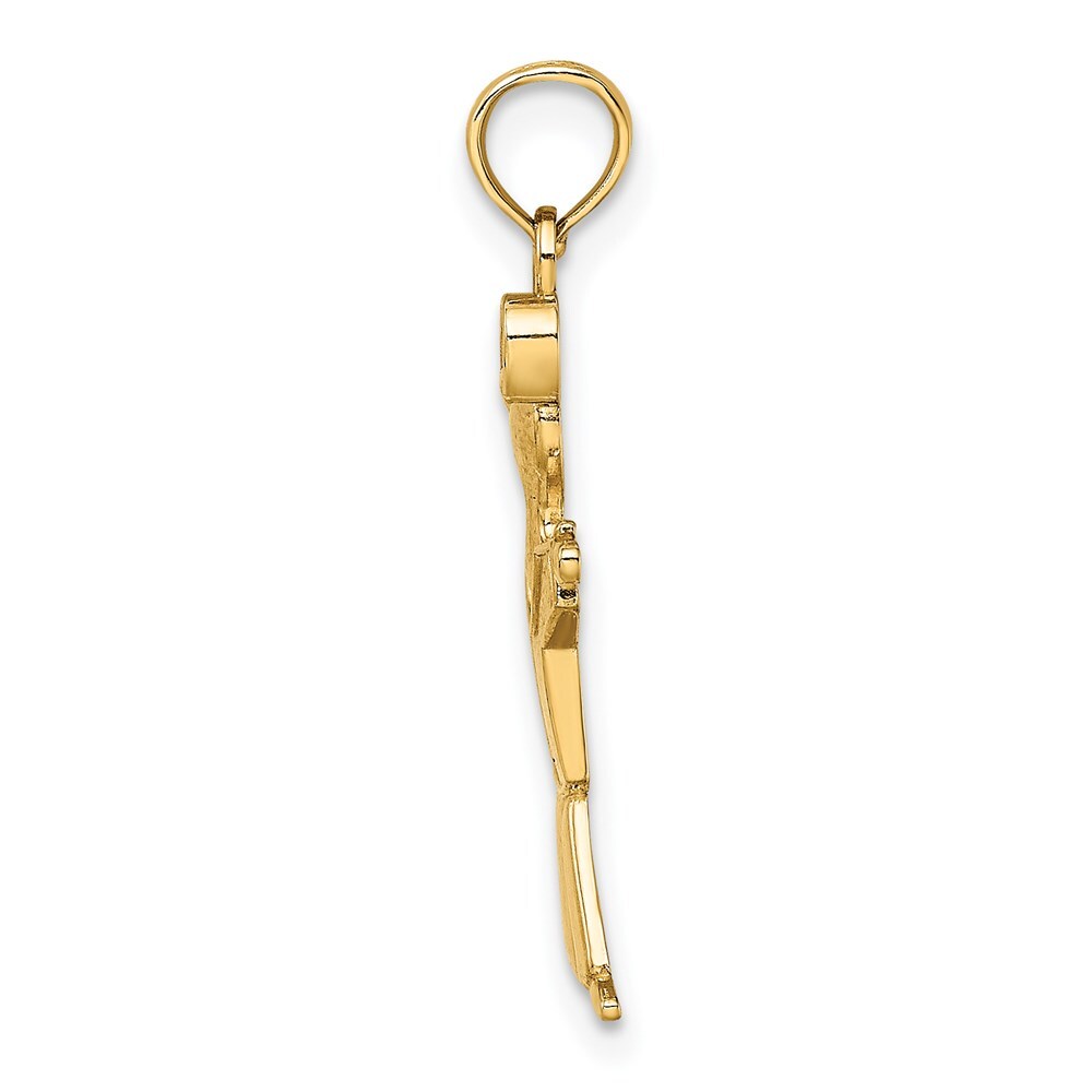14k Yellow Gold Polished Full Body Boy Charm Pendant for Women