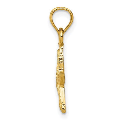 14k Yellow Gold Starfish Pendant for Women