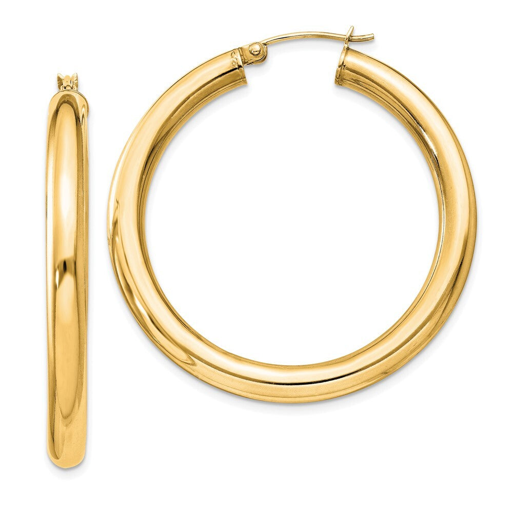Sterling Silver Flash Gold-plated 4mm Round Hoop Earrings