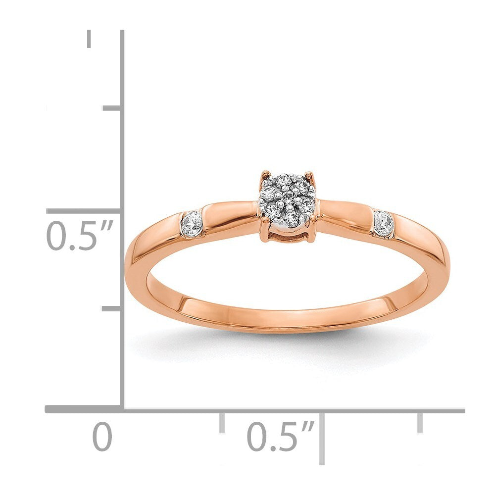 14k Rose Gold Diamond Cluster Ring Size 7
