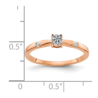 14k Rose Gold Diamond Cluster Ring Size 7